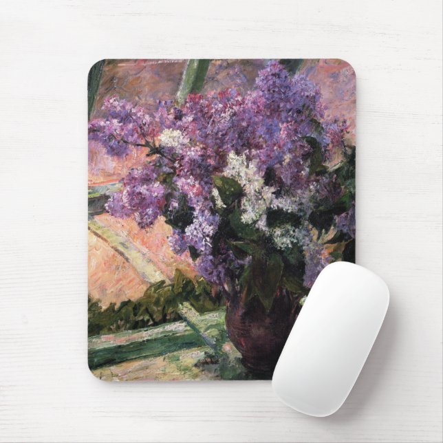 Lilacs in einem Fenster | Mary Cassatt Mousepad (Mit Mouse)