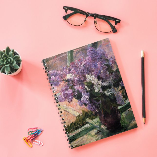 Lilacs in einem Fenster | Mary Cassatt Notizblock (Von Creator hochgeladen)