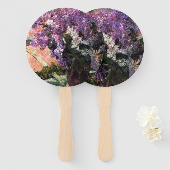 Lilacs in einem Fenster von Mary Cassatt Fächer (Vorne und Hinten)