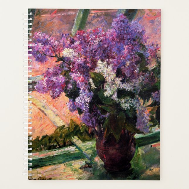 Lilacs in einem Fenster von Mary Cassatt Planer (Vorderseite)