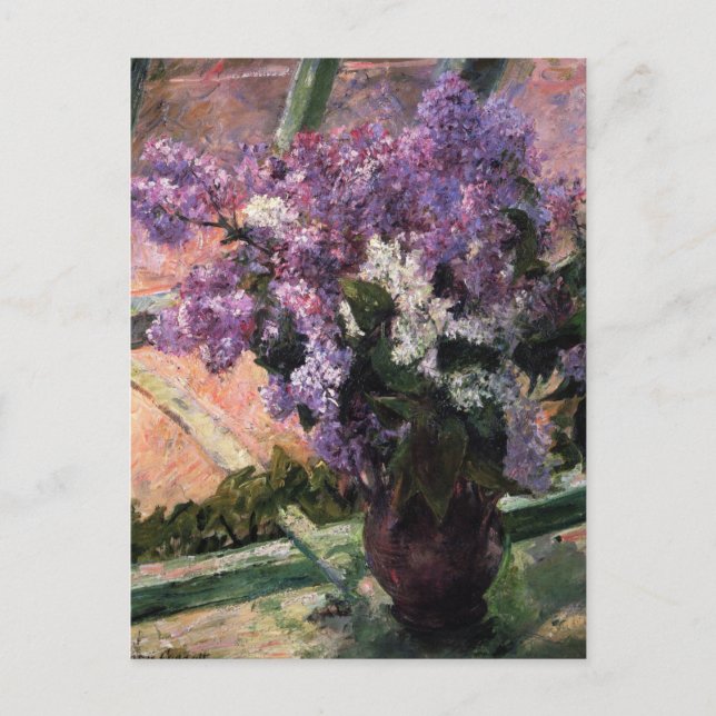 Lilacs in einem Fenster von Mary Cassatt Postcard Postkarte (Vorderseite)