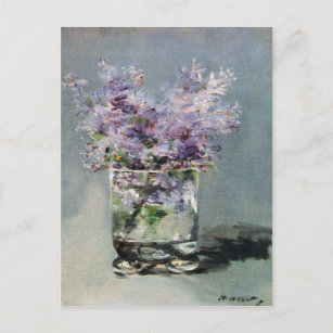 Lilacs in einem Glas von Edouard Manet Postkarte