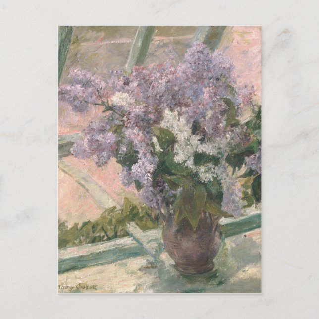 Lilacs in Window von Mary Cassatt American Painter Postkarte (Vorderseite)