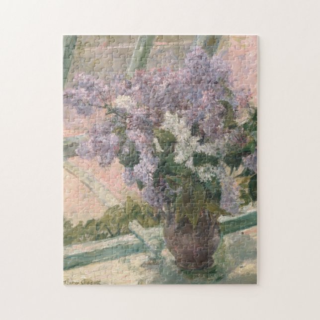 Lilacs in Window von Mary Cassatt American Painter Puzzle (Vertikal)