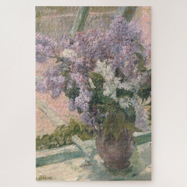 Lilacs in Window von Mary Cassatt American Painter Puzzle (Vertikal)