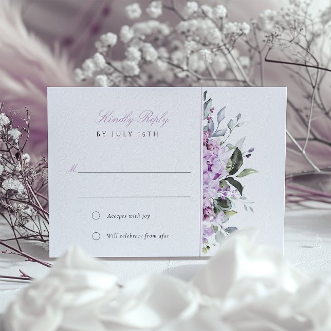 Lilacs Lavender Bliss Wedding RSVP Card Einladung (Von Creator hochgeladen)
