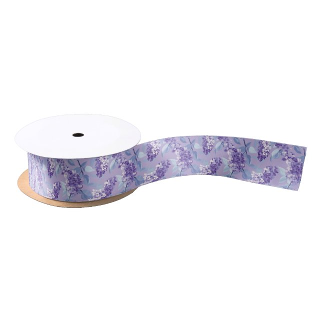Lilacs Lila Floral Satinband (Spule)