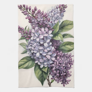 Lilacs Lila Lilac Bush Illustration Geschirrtuch