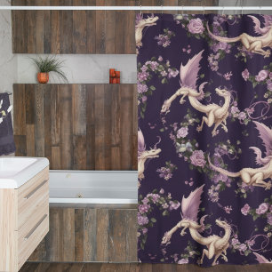 Lilacs, Rose und White Dragons Duschvorhang