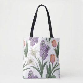 Lilacs Tulips Lilies Shopping Errand Tote Bag