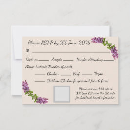 Lilacs und Cream Response Card RSVP Karte