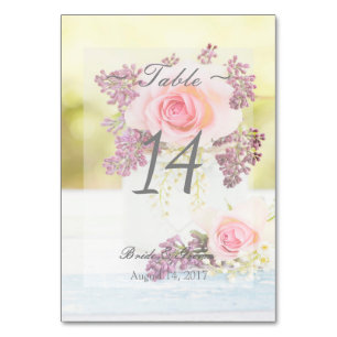 Lilacs und Rose Vintage Wedding Tischnummer
