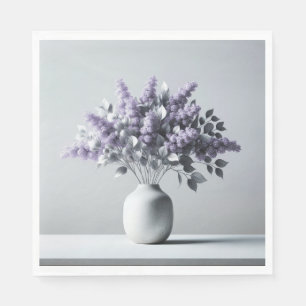 Lilacs und Silver Leaf Bouquet Serviette
