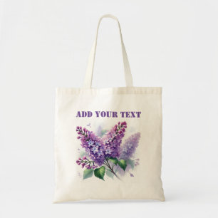 Lilacs violette Blumen Aquarell Flora Elegant Tragetasche