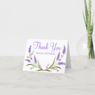 Lilacs Watercolor Lila Floral Wedding Vielen Dank Dankeskarte
