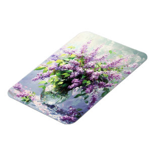 Lilafarbener Fliederstrauß in Blüte Magnet