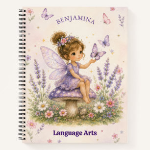 Lilafeeen-Garten-Name und Motiv-Design Notizbuch