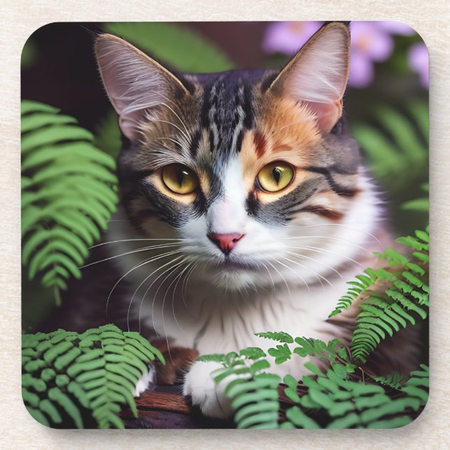 Lilah, die Tortoiseshell: Eine hübsche Katze Getränkeuntersetzer (Vorderseite)