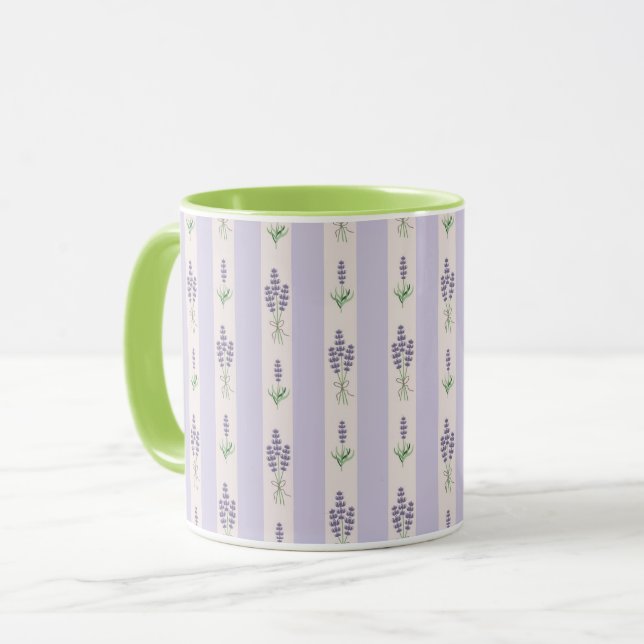 Lilamuster Tasse (Vorderseite Links)