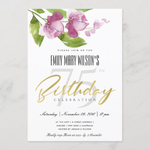 LILANE TINTENWASCHE WATERCOLOR BLUMEN GEBURTSTAG F EINLADUNG