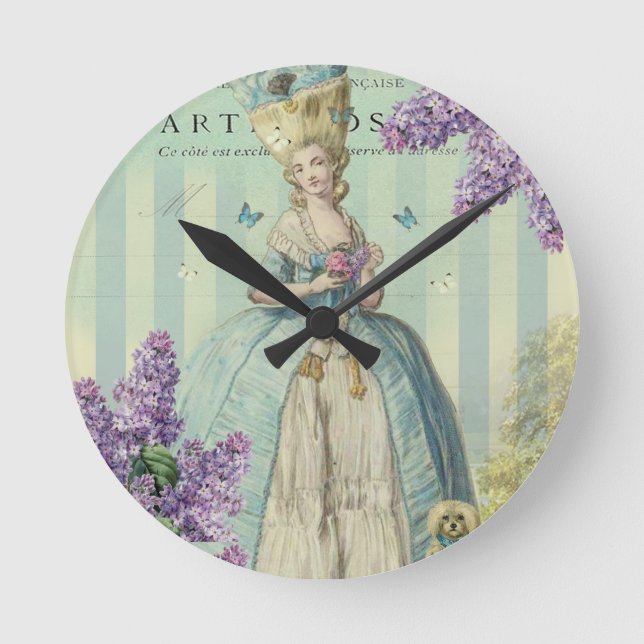 Lilas au printemps runde wanduhr (Vorderseite)