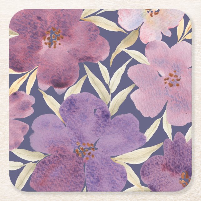 Lilas en acuarela  rechteckiger pappuntersetzer (Vorderseite)