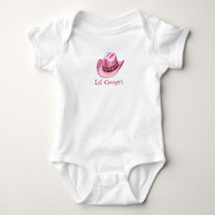 Lil'Cowgirl Pink Cowgirl Hat Baby Bodysuit Baby Strampler
