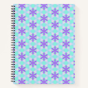 Lilette Blumen mit Aquamarine und rosa Petalen Notizbuch