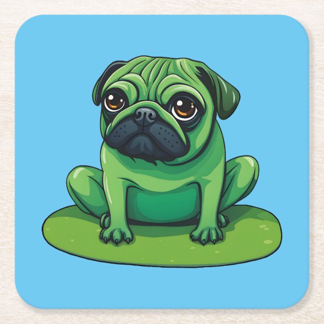 Lili Mops Rechteckiger Pappuntersetzer (Vorderseite)