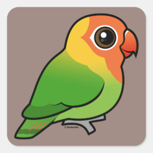 Lilian's Lovebird Quadratischer Aufkleber