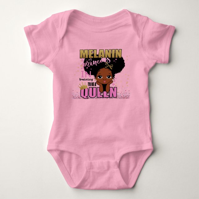 Lilibet Fashion - Melanin Princess Training Queen Baby Strampler (Vorderseite)