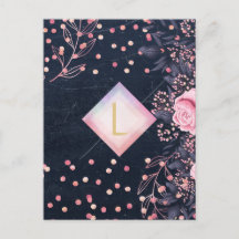Lilibet Monogram Navy Rosegold Pink Princess Gesch