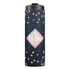 Lilibet Monogram Navy Rosegold Pink Princess Gesch Thermosbecher