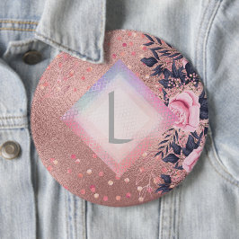 Lilibet Monogram Rosegold Floral fit for Princess Button