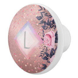 Lilibet Monogram Rosegold Floral fit for Princess Keramikknauf