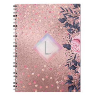 Lilibet Monogram Rosegold Floral fit for Princess Notizblock