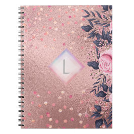 Lilibet Monogram Rosegold Floral fit for Princess Notizblock