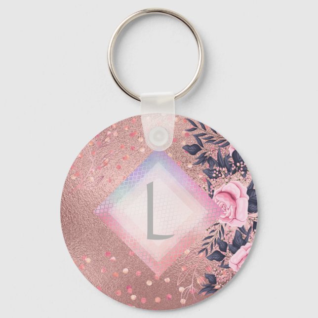 Lilibet Monogram Rosegold Floral fit for Princess Schlüsselanhänger (Vorderseite)