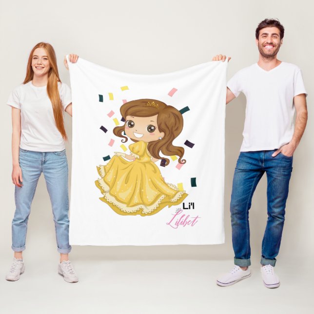 Lilibet nannte Golden Princess Girl Gifts Fleecedecke (Beispiel)