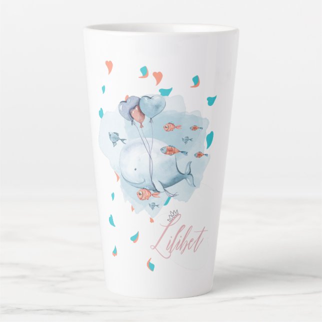Lilibet nannte magische WALE-Geschenke für Mädchen Milchtasse (Vorderseite)