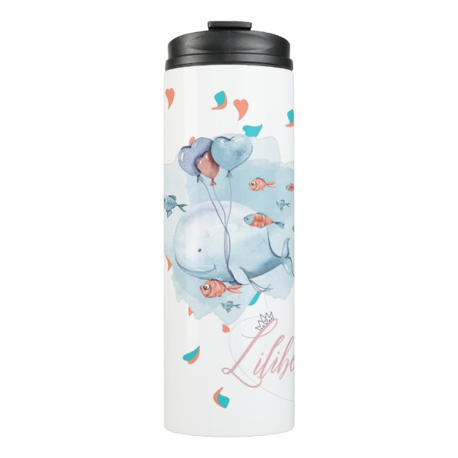 Lilibet nannte magische WALE-Geschenke für Mädchen Thermosbecher (Vorderseite)