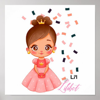 Lilibet nannte Peach Princess Geschenke für Mädche Poster