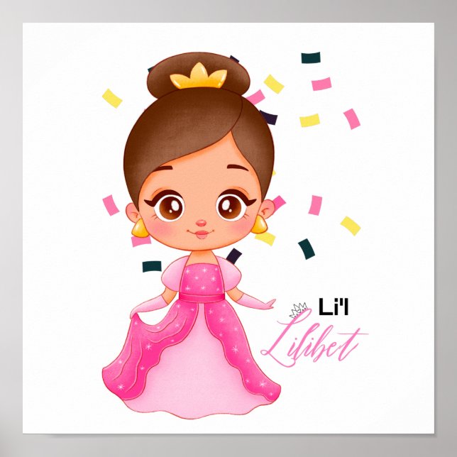 Lilibet nannte Pink Princess Geschenke für Mädchen Poster (Vorne)