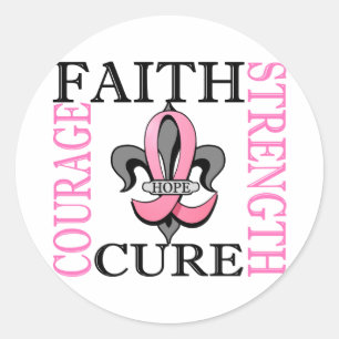 Lilie 3 Brustkrebs Runder Aufkleber