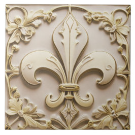 Lilie Antique Cream Gold Beige Imitats Relief Fliese