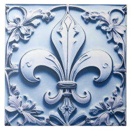 Lilie Antique Light Blue Imitats Relief Fliese