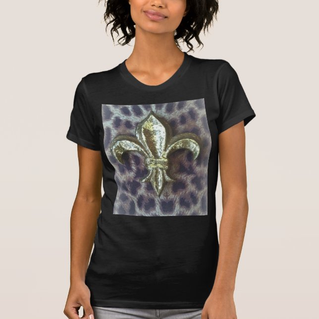 LILIE AUF LEOPARD-DRUCK T-Shirt (Vorderseite)