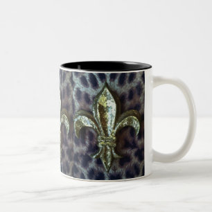 Lilie auf Leopard-Tasse Zweifarbige Tasse