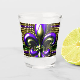 Lilie Beaded Mardi Gras Schnapsglas