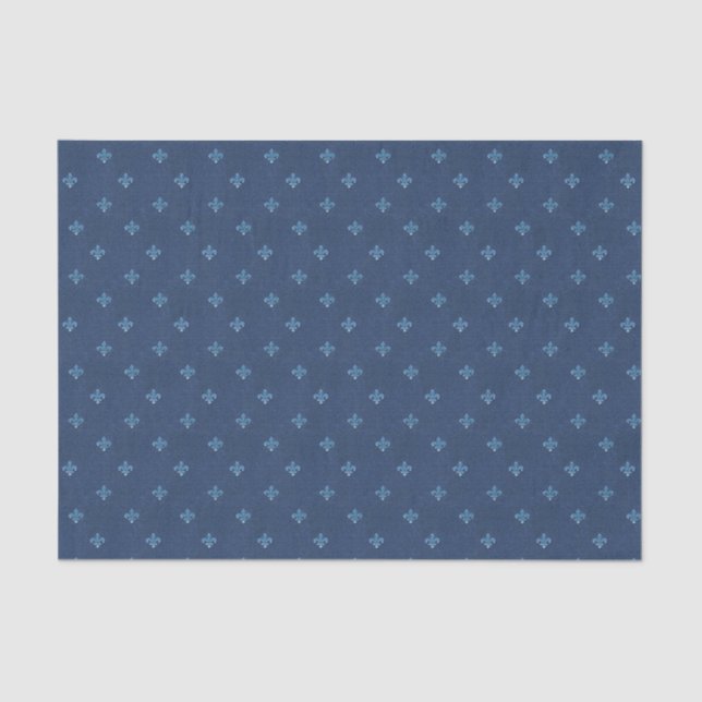 Lilie Blue French Vintag Pattern Seidenpapier (Vorderseite)